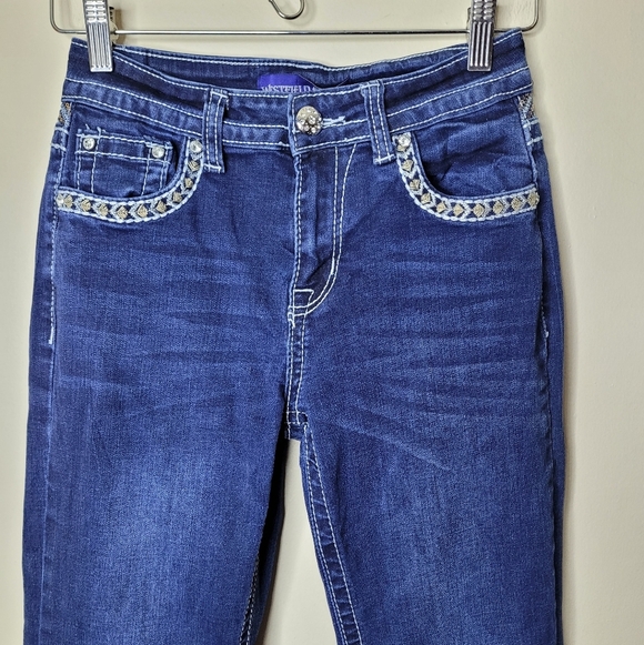 Westfield Eagle Cowgirl Jeans Rhinestones Sequins Embellished Size 5 - Picture 4 of 10